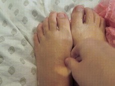 Finger fucking cum into my feet gif