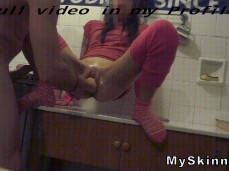 slow motion FISTING a pinky petite girl gif