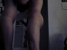 Nude Asian couple ballkneeing close-up gif