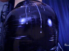 Eating Cum Off Of Mistress's Latex Ass gif