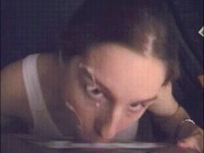 Heather Harmon Facial in Eye Turns Into Throatpie gif