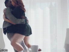 Skylar Snow in silk robe making out with  stud p2 gif