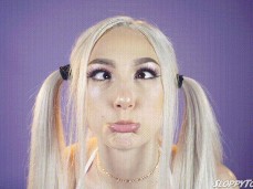 hot bitch blonde grimace befor fucking gif