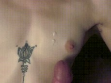 cumming on tiny tits gif