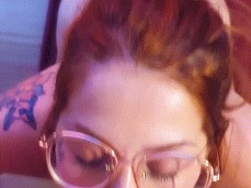 nerdy slut choking on cock gif