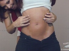 tickling girls tummy finger nails gif