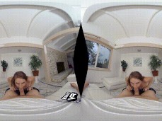 VR Cadence Lux Blowjob Deepthroat Blonde gif