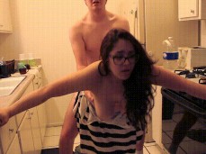 Cheating Pawg Cutie Takes 's Boyfriend In The Kitchen gif