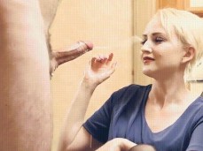 handjob causes surprise facial gif