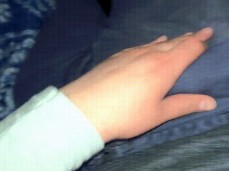 She Jerks Him Off Through His Jeans gif