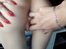 Clit, pussy and ass fingered gif