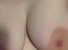 Slapping my bouncy titties gif