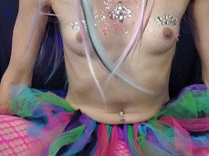 Pretty Rave Kitty Rides Cock gif