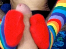 Great Sockjob Rainbow  gif