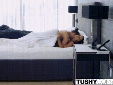Megan Rain bored missionary in hotel gif