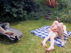 Letting their friends watch them after the picnic gif