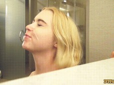Blonde spit gif