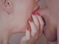 Lipstick Suck - Red Nails gif