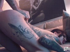 In the back hard tattooed ass up ass gif