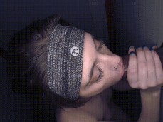 Black Blowjob glory hole gif