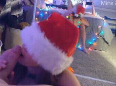 Santa's  sucks his cock gif