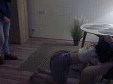 Cheating Girlfriend Sucks Bull's Cock  1 gif