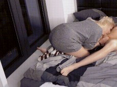 blonde sucking in sweater gif