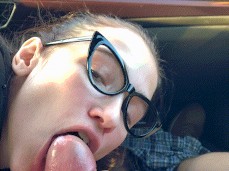 CUM POV TIKTOK blowjob CAR BLOWJOB  cum GLASSES handjob cum swallow pov gif