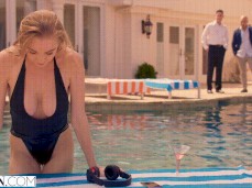 Kendra Sunderland wearing headphone in pool 02 gif
