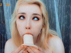 Sweetie Fox dildo blowjob gif