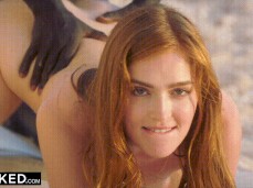 Redhead doggy beach gif