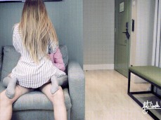 LovelyCoupleSex hotel couch sex gif