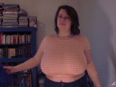 Huge Boob Sheer Shirt Stretch 5 gif