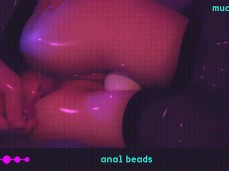 ♡ ANIME-GIRL PLAY WITH ANAL BEADS ♡ gif