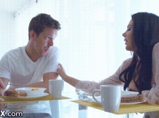 Valentina nappi in sheer robe teases at breakfast 01 gif