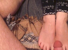 Cumming on her beautiful feet gif