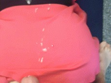 Trying to Distract a Gamer With Cum on Her Back gif