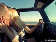 Samantha Rone tiny bikini walk on beach 01 gif