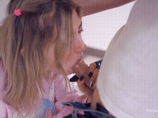 Eva Elfie cumming on her mouth gif