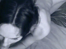 lustful blowjob brunette black and white bw gif