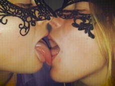 Polyamory taking a kissing break from the cock gif