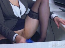 Angel Wicky takes off panties at office gif