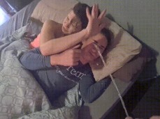 piss alarm clock gif