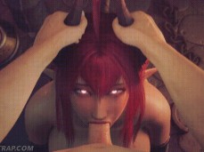 Succubus Deepthroat Blowjob Horns gif