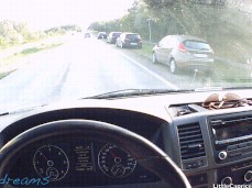 little caprice teasing car driver gif