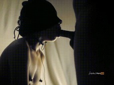 Trying to deepthroat on cok gif