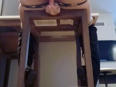 Toying Pussy On Barstool gif