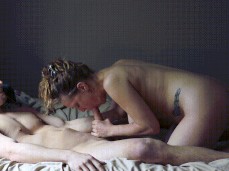 She sucks his big dick gif