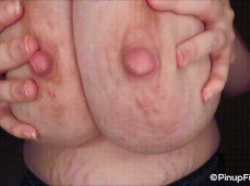 Huge boobs amateur plumper sexy handles her awesome tits gif