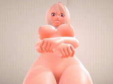 Office worker dancing in the office and undressing 3D gif